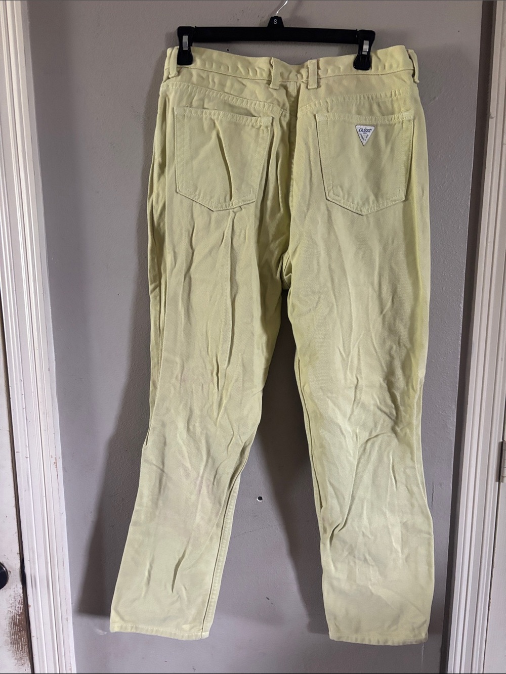 Vintage Guess Pale Yellow Straight Leg Jeans - Picture 3 of 3